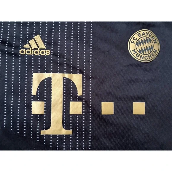 FC Bayern Munchen Adidas 21 22 Away Kit Soccer Jersey Black Logo Medium JBHS - Picture 9 of 11